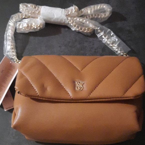 Victoria's Secret Tan Quilted Crossbody Bag - Picture 5 of 9